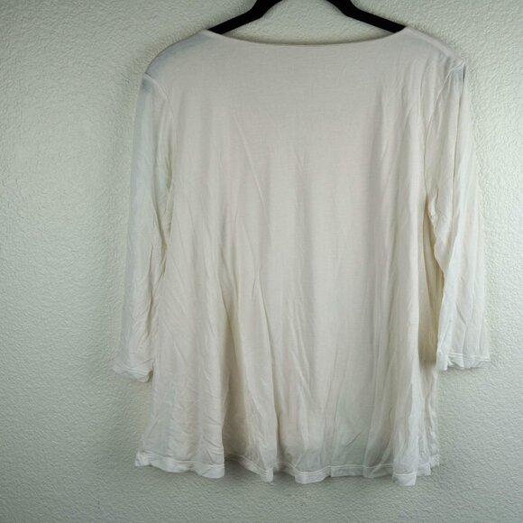 Pure Jill J. Jill Cream 3/4‎ Sleeve Modal Tee MP Petite - Picture 5 of 9
